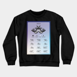 2023 Lunar Calendar, Moon Phase Calendar Crewneck Sweatshirt